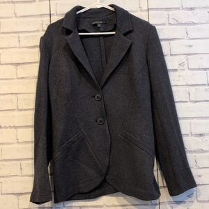 Lafayette 148 Women's Size 12 Black Wool Overcoat Winter Button Front